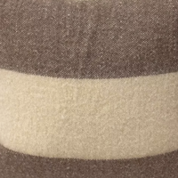 Close-up of the Decorum Bowie Throw Stripe, showcasing its soft, textured fabric with wide beige and light brown stripes—a versatile neutral throw to enhance any space.