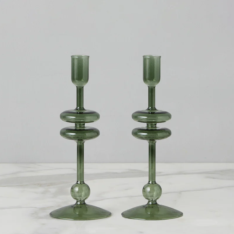 Emerald Candlesticks Set of 2 -