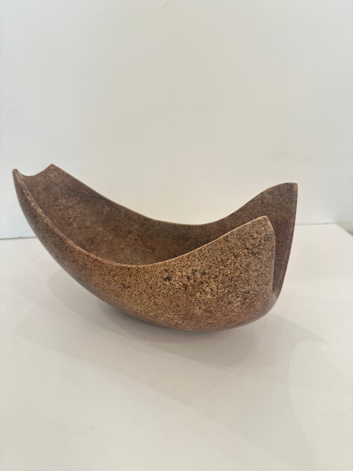 Stone Sculptural  Bowl - Brown