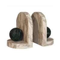 Blitz Marble Bookend Set -  Rose & Verde