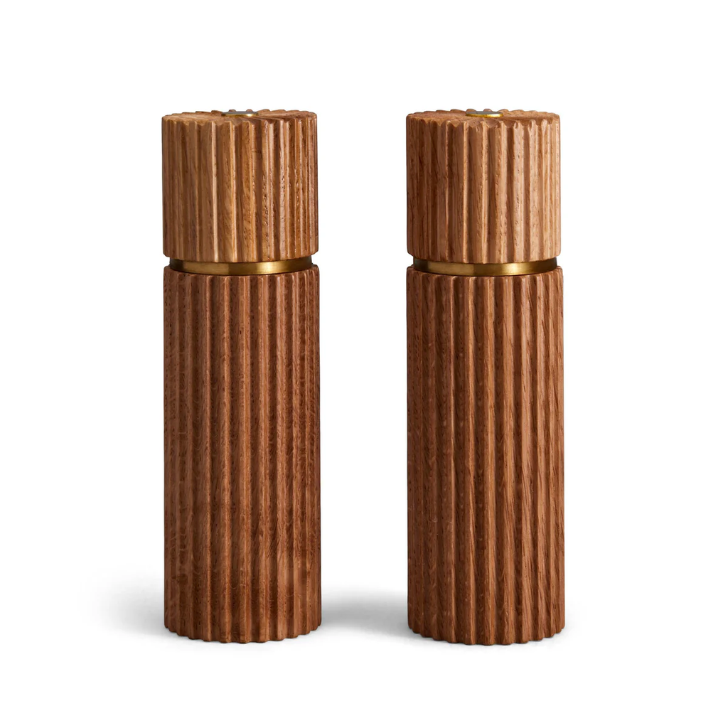 L'Objet Ionic Salt & Pepper Mill Set Natural Oak