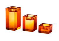 Crystal Votive Amber Holder Set 3