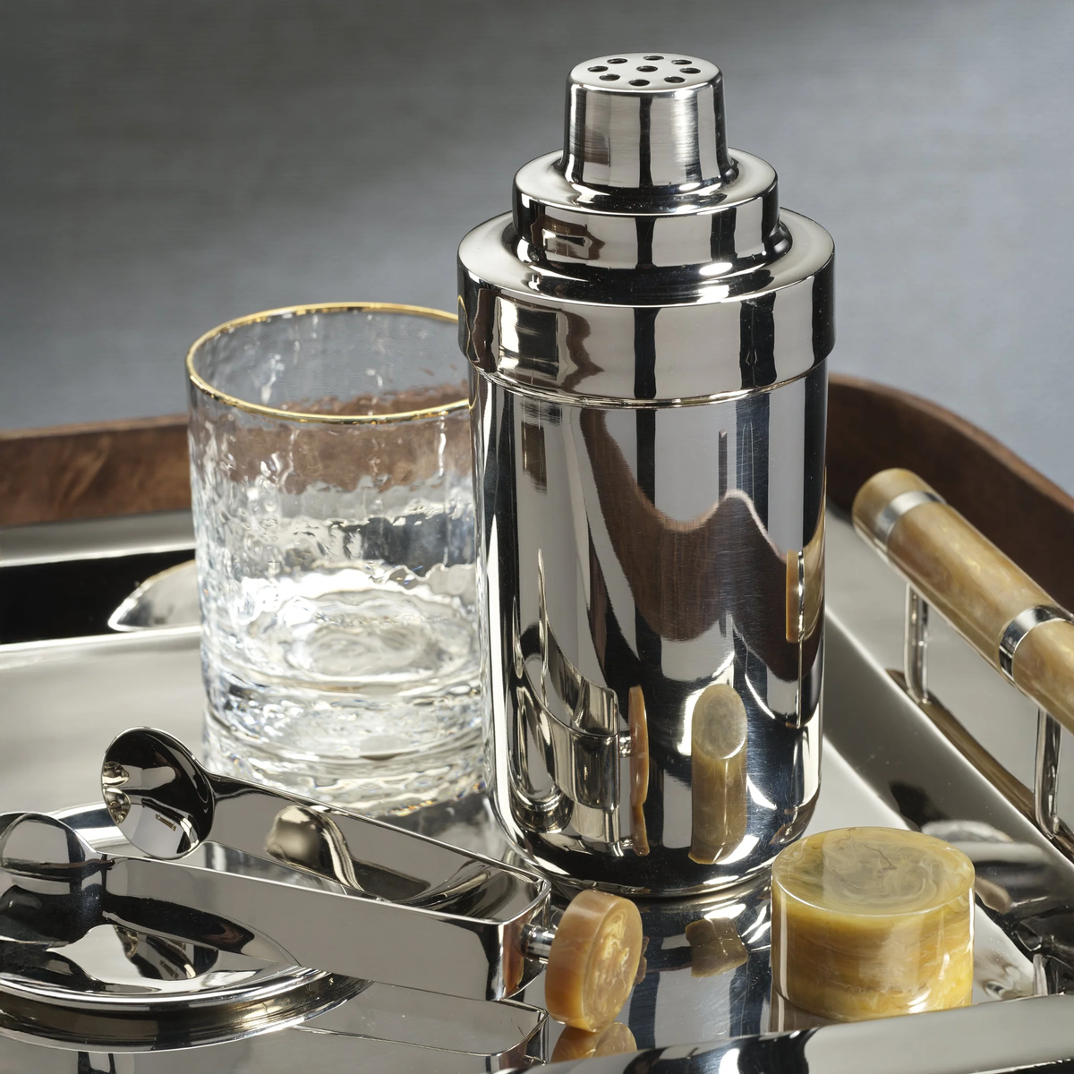 Spector Cocktail Shaker - Nickel & Amber