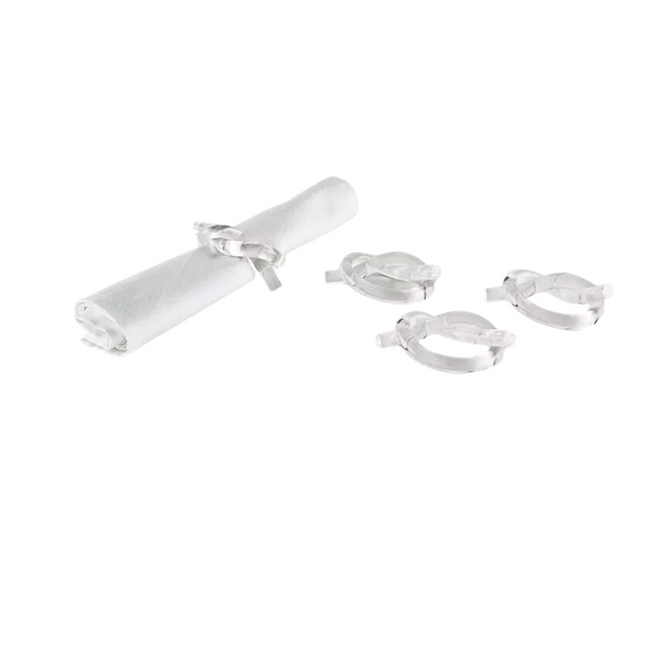 Lucite Knot Napkin Ring Set of 4