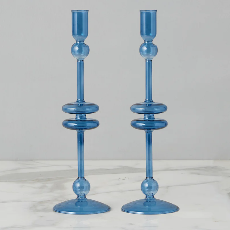 Sapphire Candlesticks Set of 2