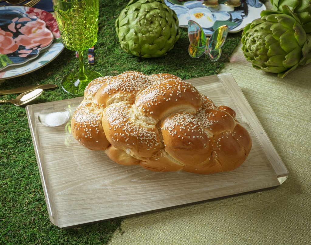 Solid Acrylic Challah Board & Knife