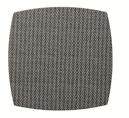 Twill Placemat Set of 4 - Black & White square placemat with rounded corners in a black and white herringbone pattern inspired by men’s suiting.