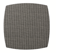 Twill Placemat Set of 4 - Black & White square placemat with rounded corners in a black and white herringbone pattern inspired by men’s suiting.