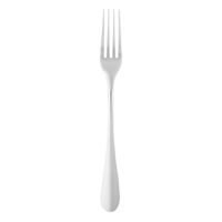 The Origine Christofle Stainless Flatware fork by Christofle, featuring four tines, is displayed upright against a white background.