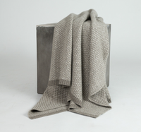Cashmere Taiga Knit Throw  Platinum