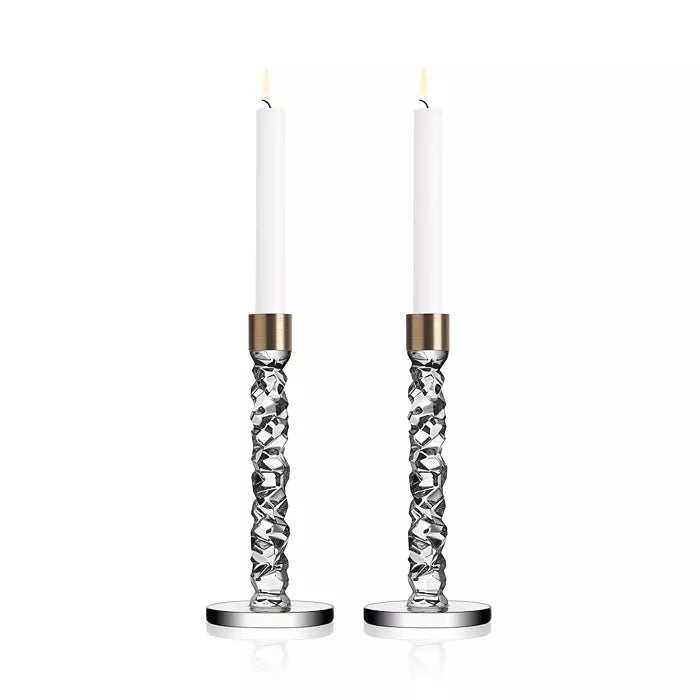 Carat Candlestick Brass Set of 2