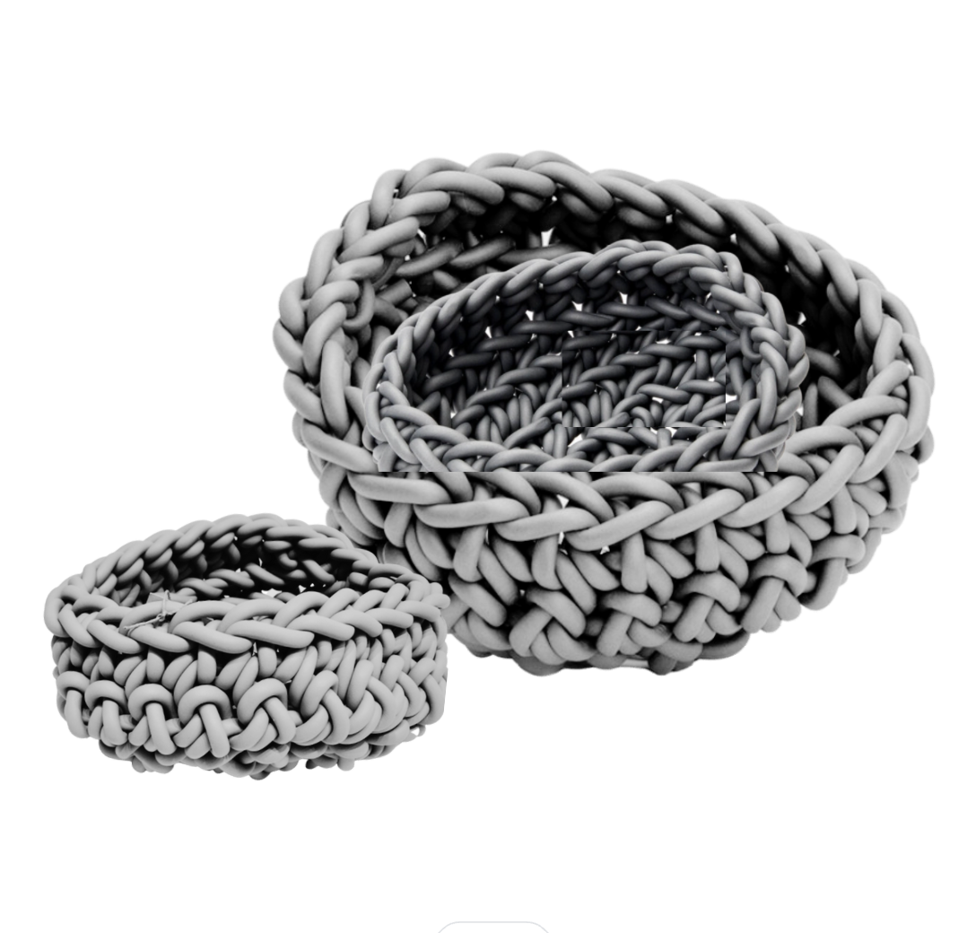 NEO Crochet Basket Pearl Grey