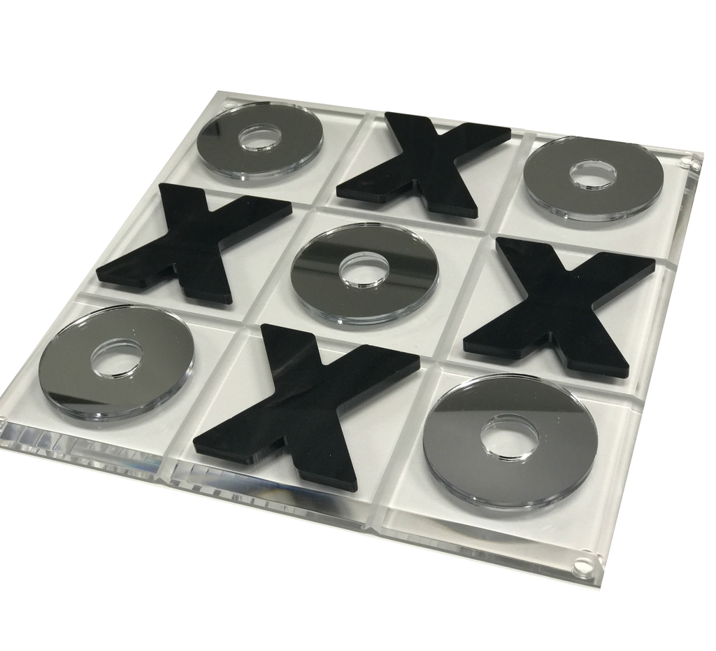 Marble & Silver Acrylic Tic Tac Toe Set