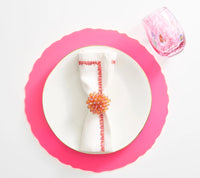 Zinnia Pink & Orange Napkin Ring Set of 4