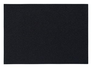 A square sheet of black sandpaper with a fine, gritty texture, similar to the Bodrum Skate Rectangle Placemat Set of 4, photographed against a white background.