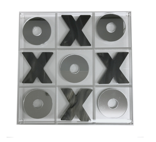 Marble & Silver Acrylic Tic Tac Toe Set – Current Home NY