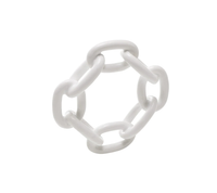 Enamel White Chain Link Napkin Ring Set of 4