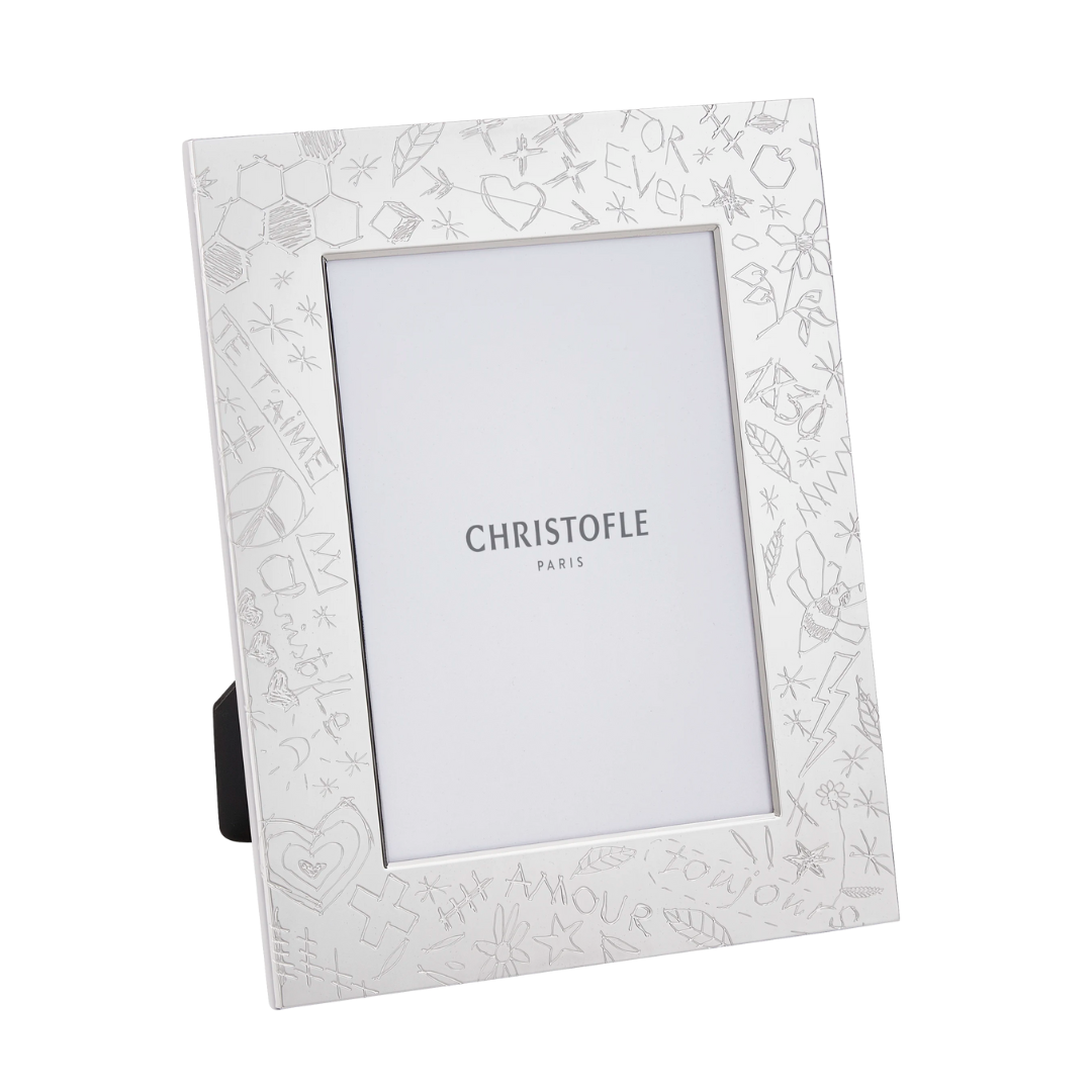 This graffiti frame is silver-plated, size 5x7.