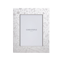 This 5x7 frame is from Christofle. Silver-plated, this frame features French graffiti. 