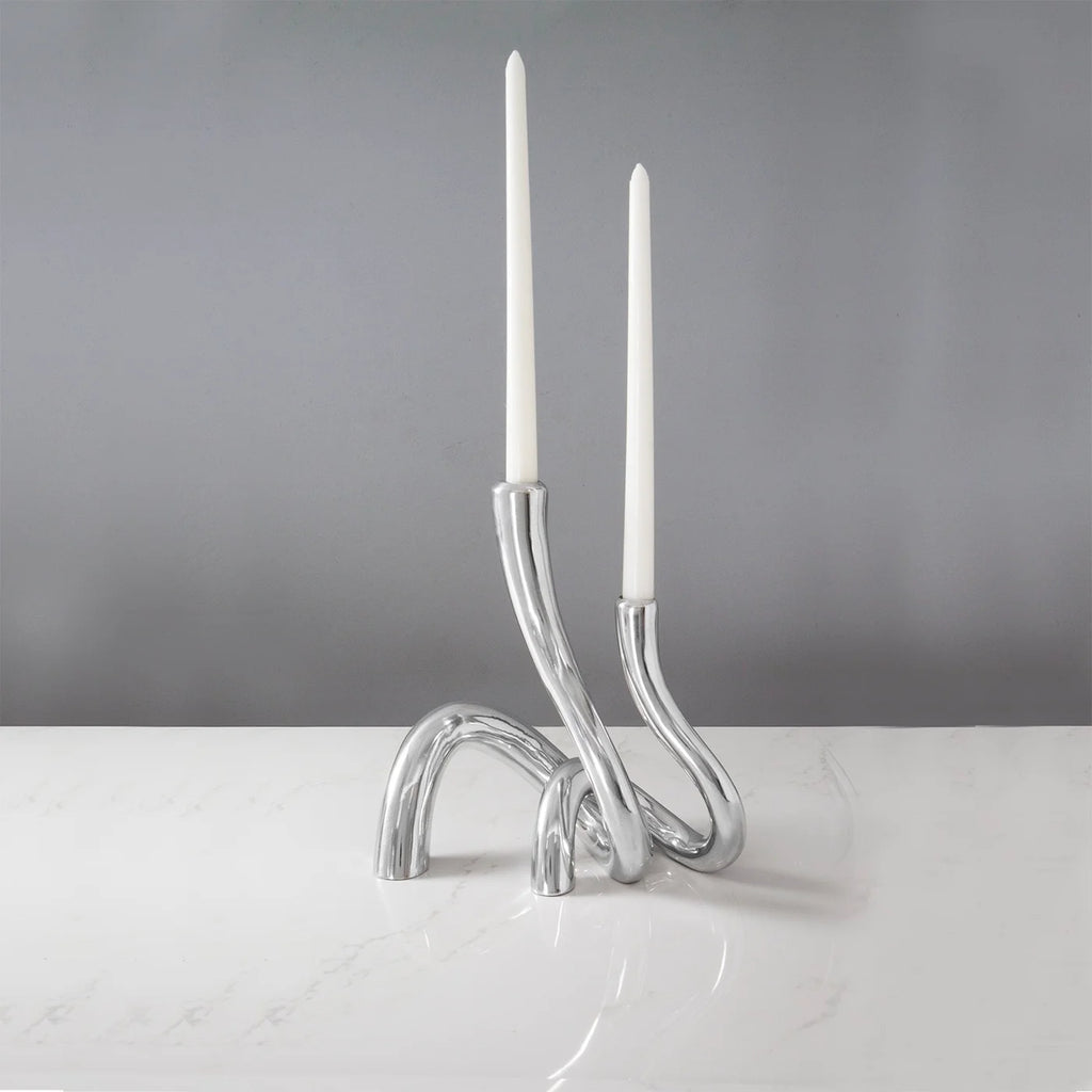 Serpente Silver Candlestick 8" Serpente Silver Candlestick 8"