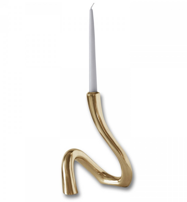 Sierra Serpente Gold Candlestick 8"