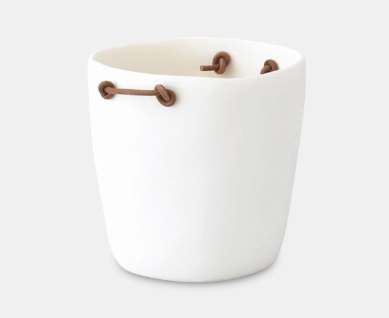 TF Champagne Bucket- Leather Handle White