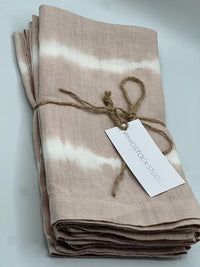 Hand Dyed Linen Napkin Set of 4 - Dusty Rose