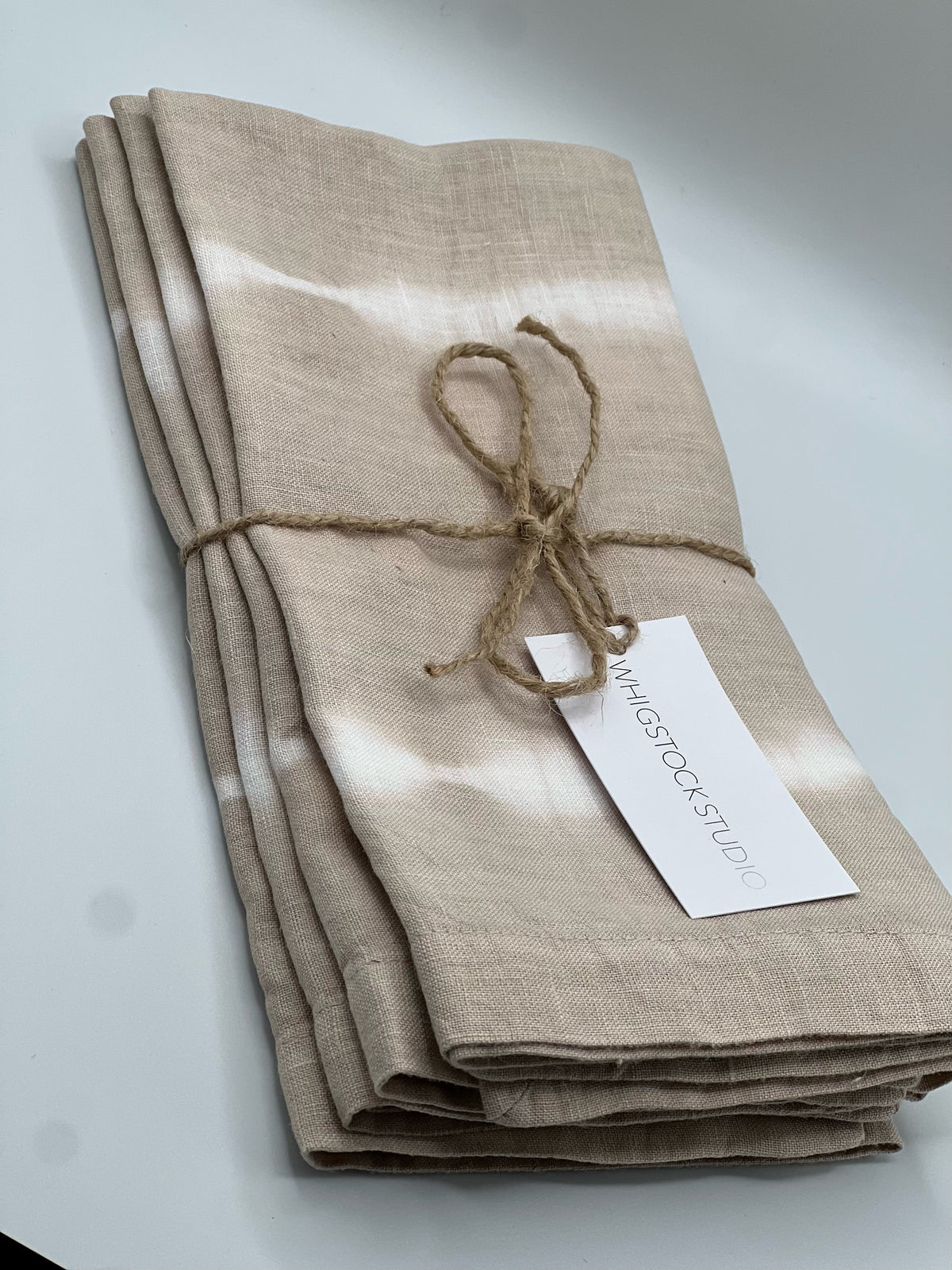 Hand Dyed Linen Napkin Set of 4 - Bone