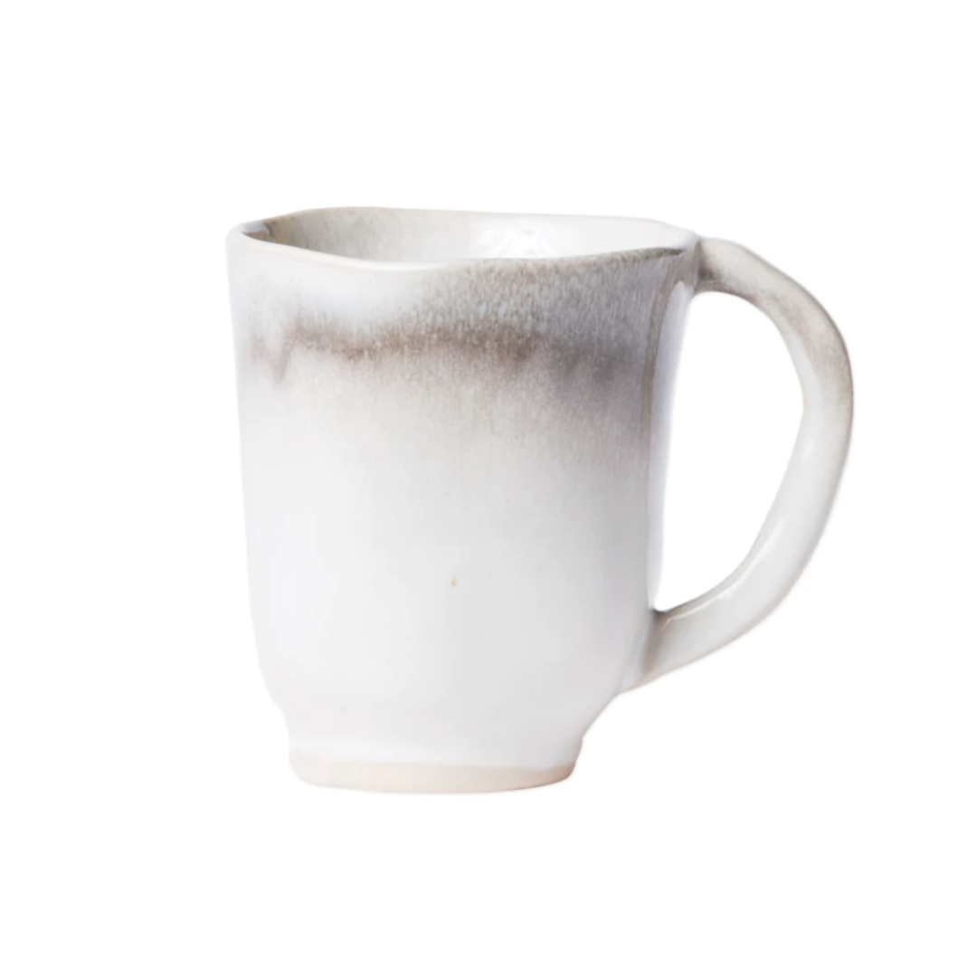 The aurora ash mug has an ash-like design, and is made of stoneware. 