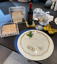 Lucite Border Seder Plate