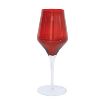 This is an elegant water glass made of red premium glass.