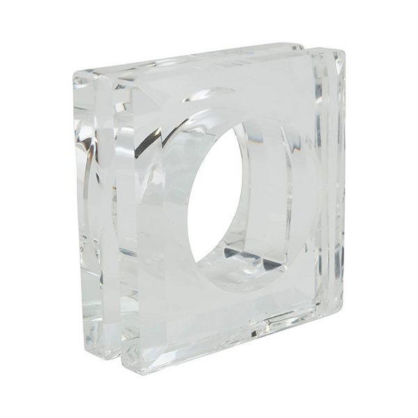 Crystal block acrylic napkin rings. 