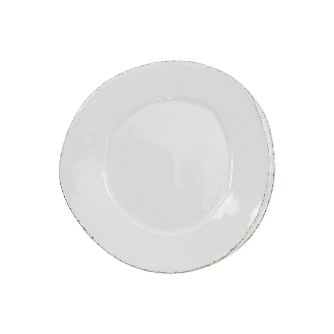 Light grey stoneware salad plate. 