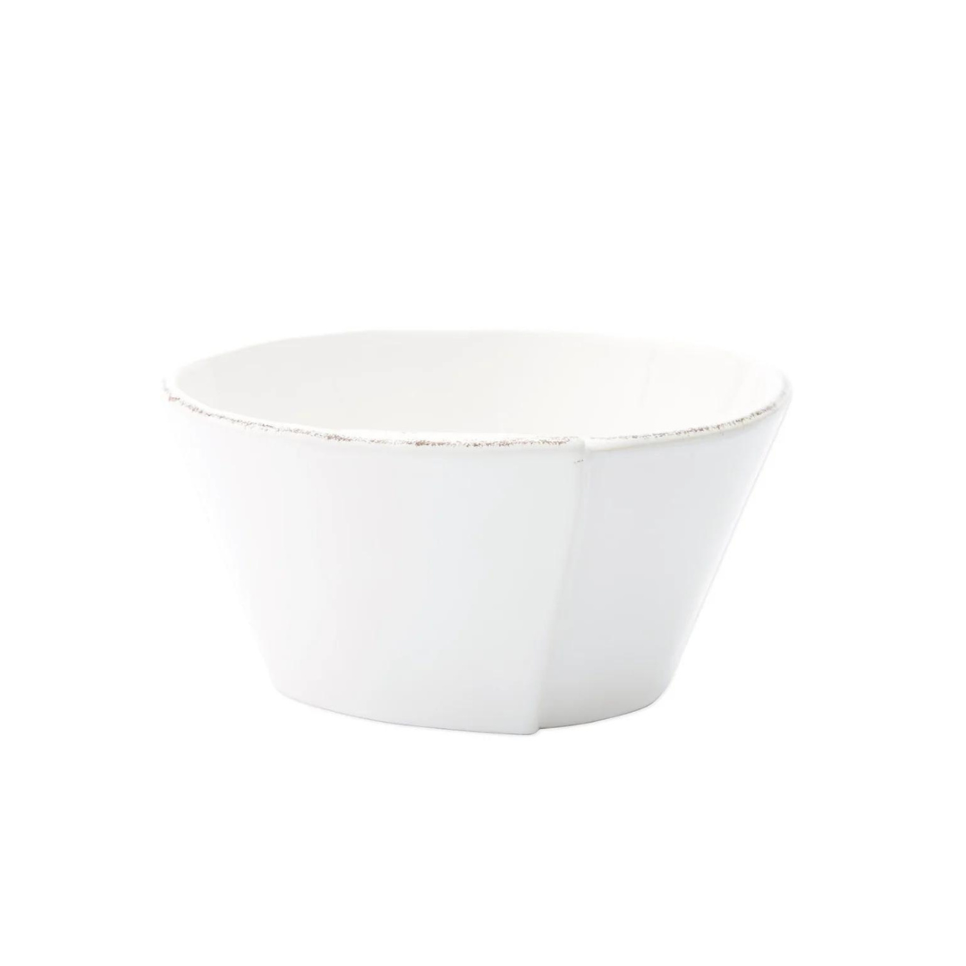 White lastra style stoneware cereal bowl. 
