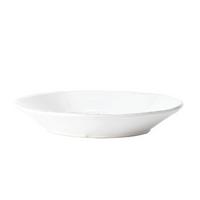 Stoneware white pasta bowl.