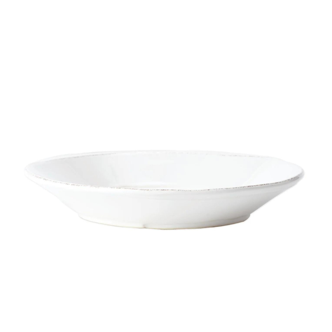 Stoneware white pasta bowl.