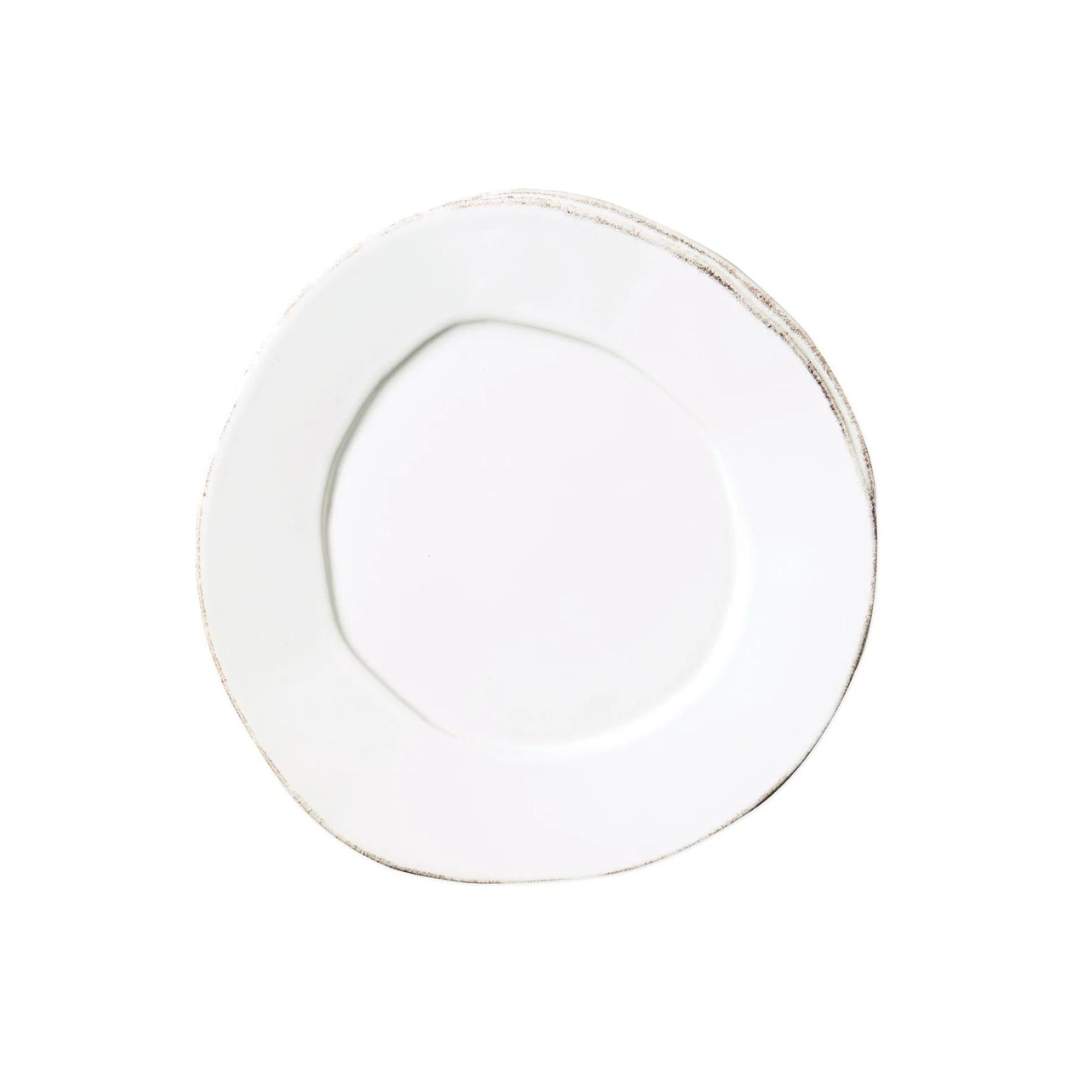 Stoneware made white salad plate. 