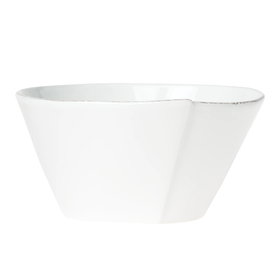 This large stacking bowl is made of durable stoneware. 