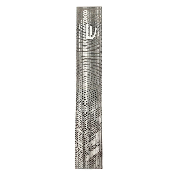 Silver and white perspective Mezuzah, the length is long and large.