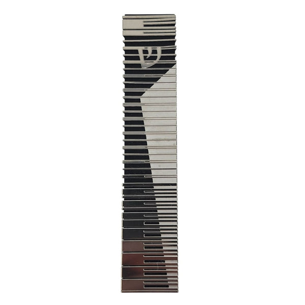 Piano inspired and designed Mezuzah in stainless steel and black in extra small. 