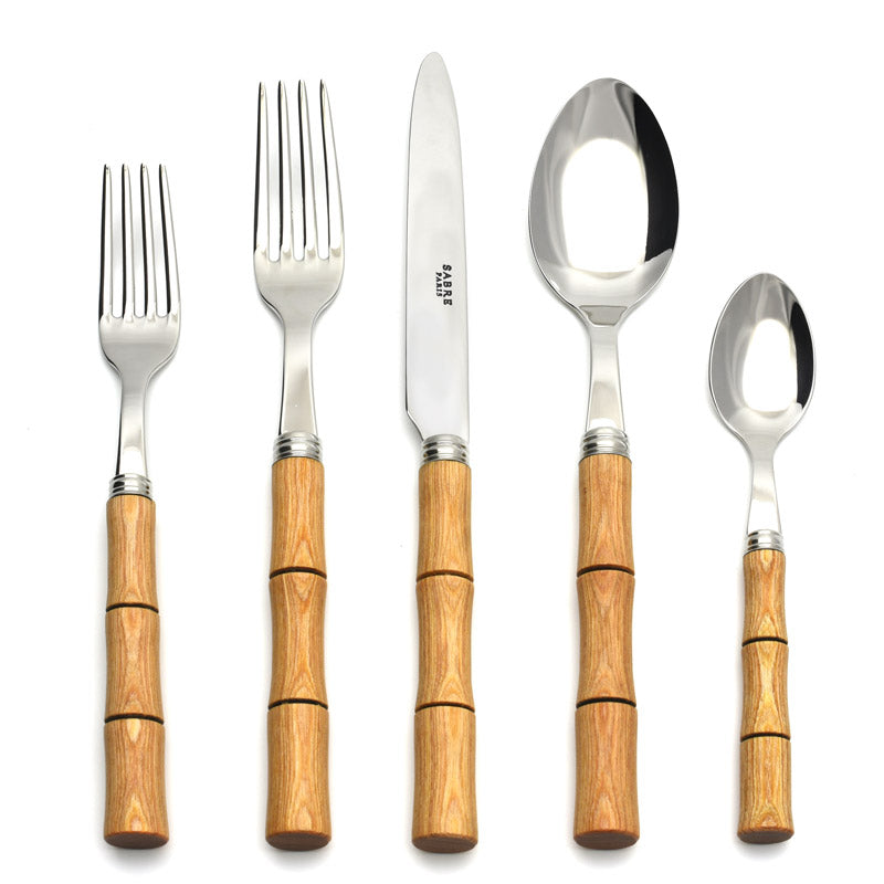 Bamboo Flatware 5 Piece Setting