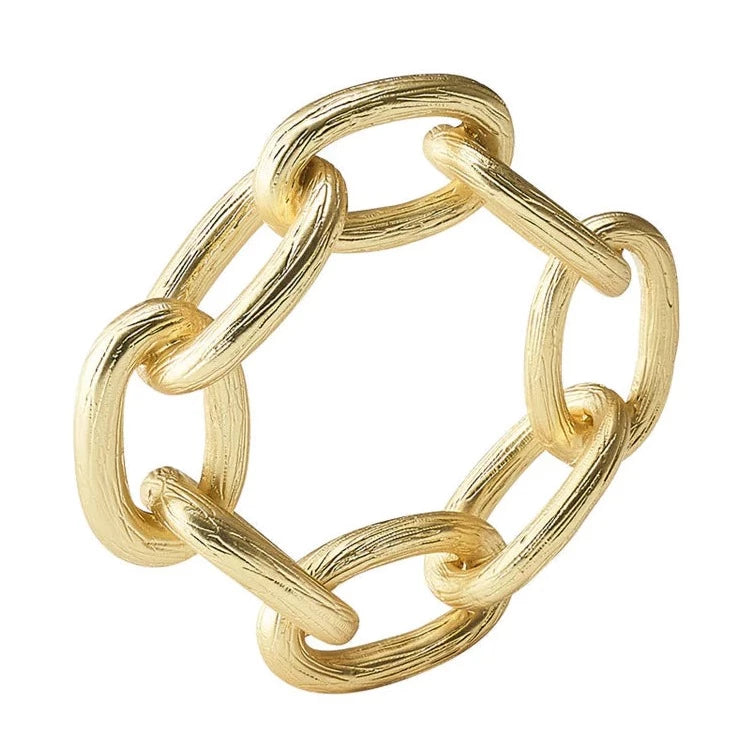 Chain Link Napkin Gold Ring Set of 4