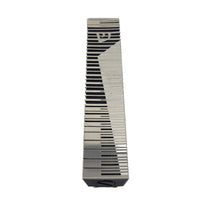 Piano inspired Mezuzah in black and silver in extra small. 
