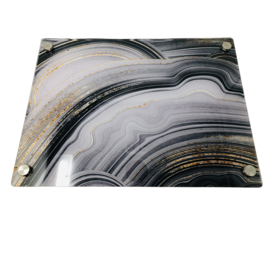 Raised Challah Serving Board Black Slice