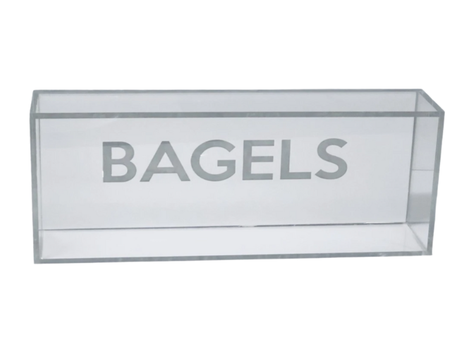 Bagel Tray White and Silver