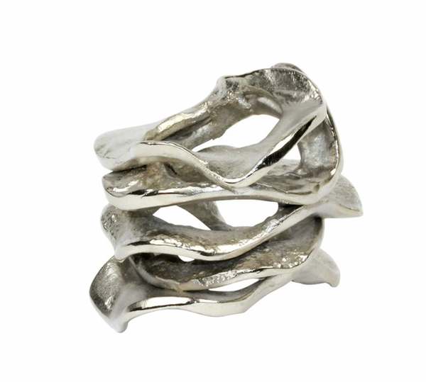 Flux Napkin Ring Silver Set of 4