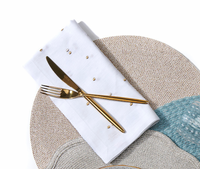 Scattered Dots Napkin - Gold & Silver
