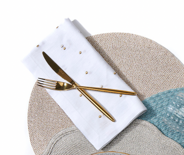 Scattered Dots Gold and Silver Napkin