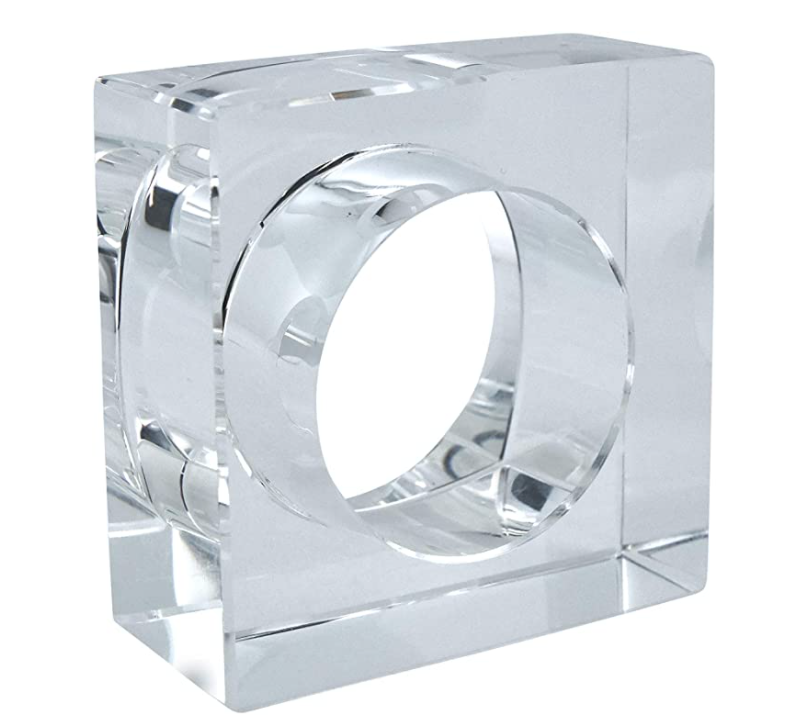 Crystal Square Napkin Ring Set of 4