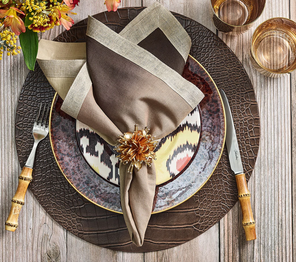 Croco Placemat Taupe Set of 4